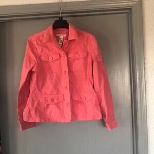 Crazy Horse Liz Claiborne Jacket Womens Size Large Pink long sleeve short Jacket